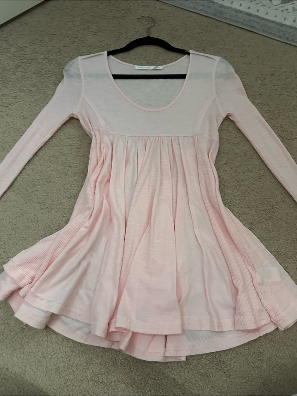 Altar'd State Light Pink Long-Sleeve Babydoll Top